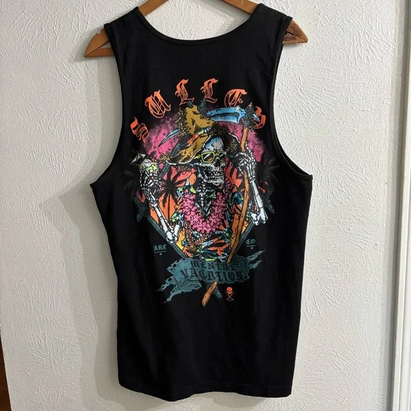 Sullen Mental Vacay Black Graphic Tank Top size M - Picture 7 of 10